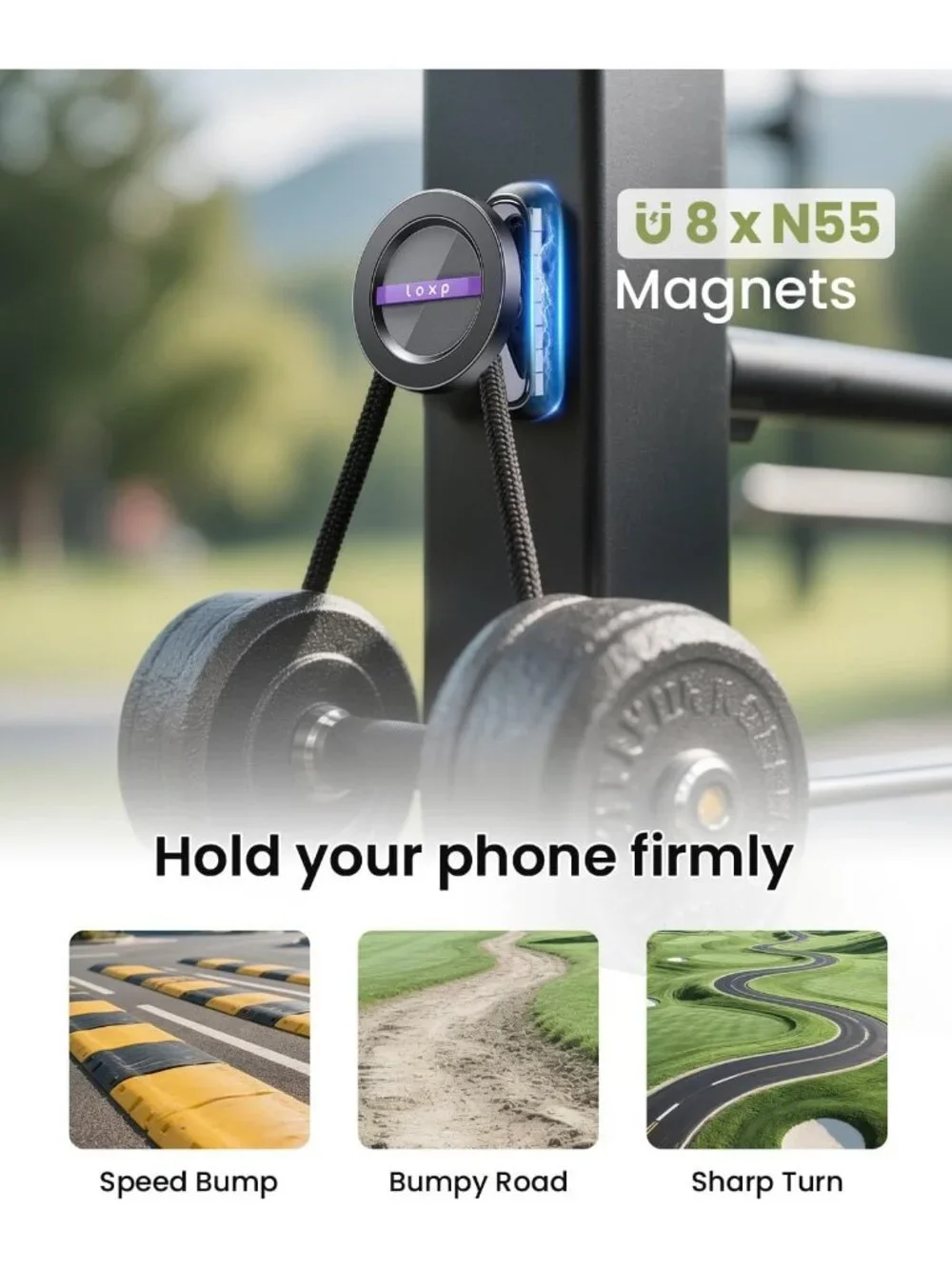 Magnetic Golf Cart Phone Holder - 360° Rotation, Unique Gift for Golfers & Dads
